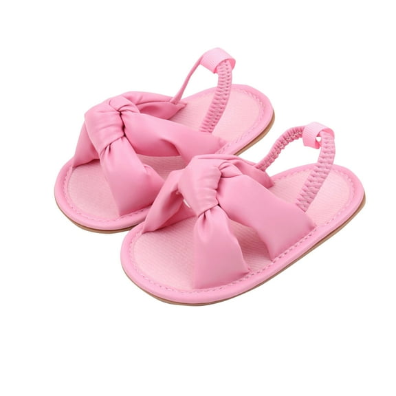 Penkiiy Infant Baby Girls Summer Sandals Newborn Toddler First Walker Crib Dress Shoes Pink for 3-6 Months