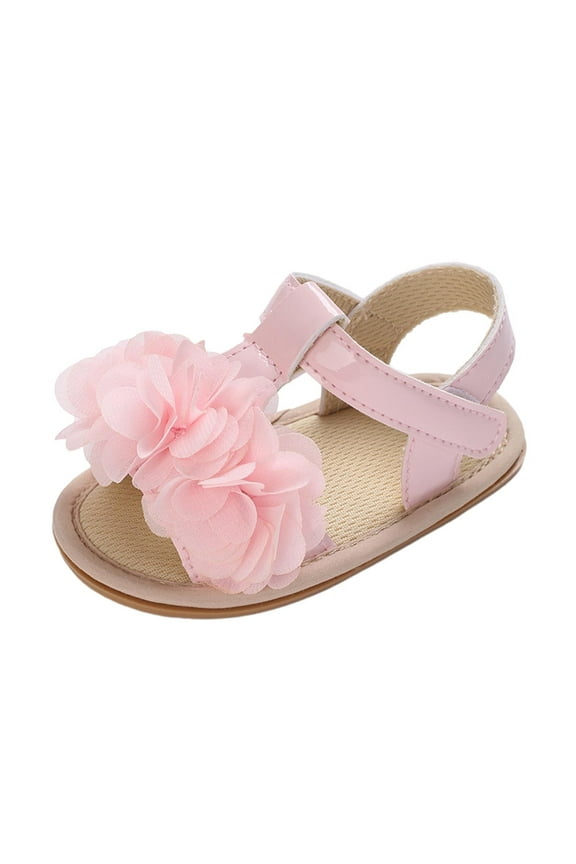 Infant Baby Girls Summer Sandals Newborn Toddler First Walker Crib Dress Shoes Pink for 6-9 Months