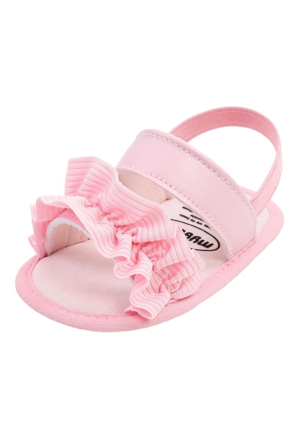 Infant Baby Girls Summer Sandals Newborn Toddler First Walker Crib Dress Shoes Pink for 9-12 Months