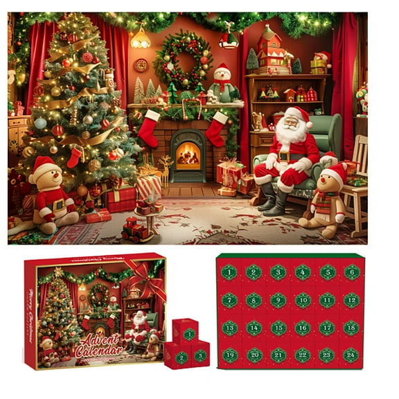 Penkiiy Jigsaw Puzzle Advent Calendar 2024 for Adult Kids-24 Box Christmas Countdown Calendar Family Puzzle Game,Christmas Street,1008 Piece