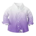 thumbnail image 1 of Penkiiy Kid Button Flannel Thick Shirt Fall Winter Coat Pocketed Shirts Coats Warm Gradient Tops Fall/Winter Clothes 6 Months Purple, 1 of 7