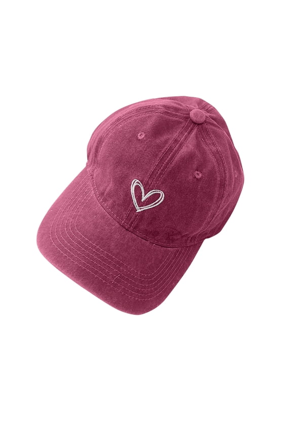 Kids Love Printed Hat for Boys, Adjustable Embroidered Washed Race Car Baseball Cap for Youth Teens Girls 2-10 Years Hot Pink