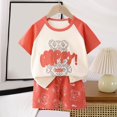 thumbnail image 1 of Penkiiy Kids Summer Animal Print Outfit 2-Piece Set - Ultra-Soft & Breathable Cotton T-Shirt + Shorts for Boys & Girls, 1 of 4
