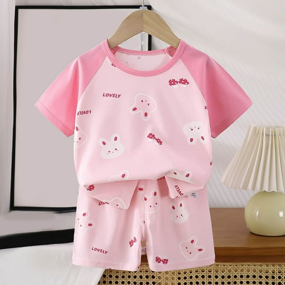 Penkiiy Kids Summer Animal Print Outfit 2-Piece Set - Ultra-Soft & Breathable Cotton T-Shirt + Shorts for Boys & Girls