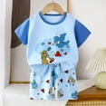 thumbnail image 1 of Penkiiy Kids Summer Animal Print Outfit 2-Piece Set - Ultra-Soft & Breathable Cotton T-Shirt + Shorts for Boys & Girls, 1 of 3