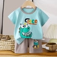thumbnail image 1 of Penkiiy Kids Summer Animal Print Outfit 2-Piece Set - Ultra-Soft & Breathable Cotton T-Shirt + Shorts for Boys & Girls, 1 of 4