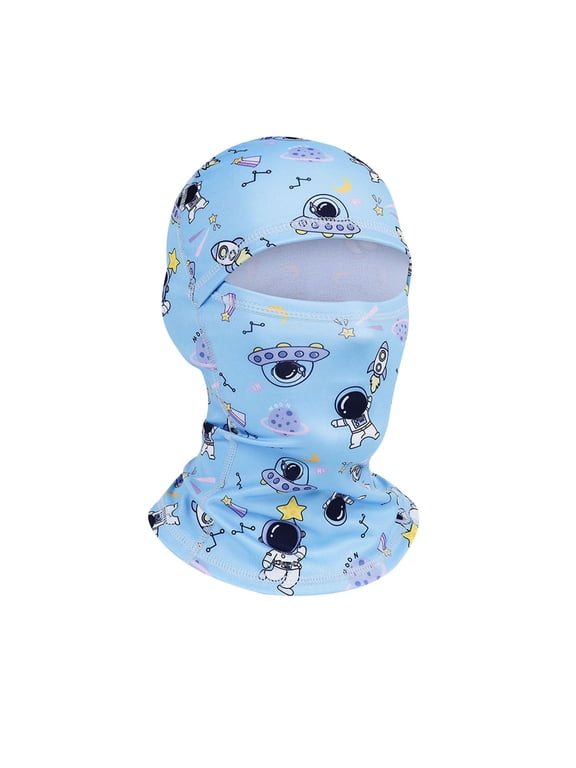 Kids Thin Balaclava, Face Mask Sun Proof Head Mask Helmet Liner Balaclava Full Face Cover Ski Mask Child Cycling Hood Light Blue