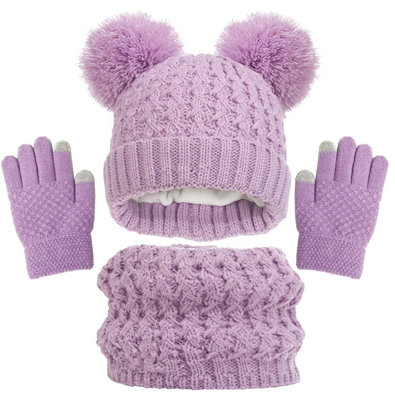 Penkiiy Kids Winter Hats Gloves Scarf Set for Girls Boys Toddler