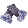 thumbnail image 1 of Penkiiy Leather Gloves for Men Warm Thermal Gloves Cycling Running Driving Gloves Outdoor Sports Screen Purple Gloves, 1 of 2