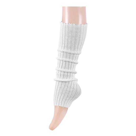 Penkiiy Leg Warmers for Women Girls 80s Ribbed Leg Warmer for Neon Party Knitted Fall Winter Sports Socks Leg Warmers for Women Clear
