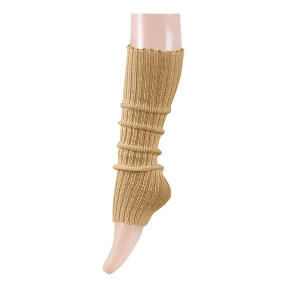 Penkiiy Leg Warmers for Women Girls 80s Ribbed Leg Warmer for Neon Party Knitted Fall Winter Sports Socks Leg Warmers for Women Khaki