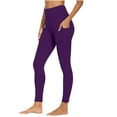 thumbnail image 1 of Penkiiy Leggings with Pockets for Women,High Waisted Soft Yoga Pants for Workout,Active,Running,Lounge Purple, 1 of 9