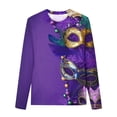thumbnail image 1 of Penkiiy Mardi Gras Shirts for Boys Girls Long Sleeve Prints Shirts Cute Crewnecks Tops Dressy Casual Blouses Clothes Round Neck Shirts 9 Years Purple, 1 of 4