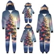thumbnail image 1 of Penkiiy Matching Christmas Onesie Pajamas for Family, Hooded One Piece Vacation PJs, Cute Printed Holiday Loungewear L Multicolor, 1 of 4