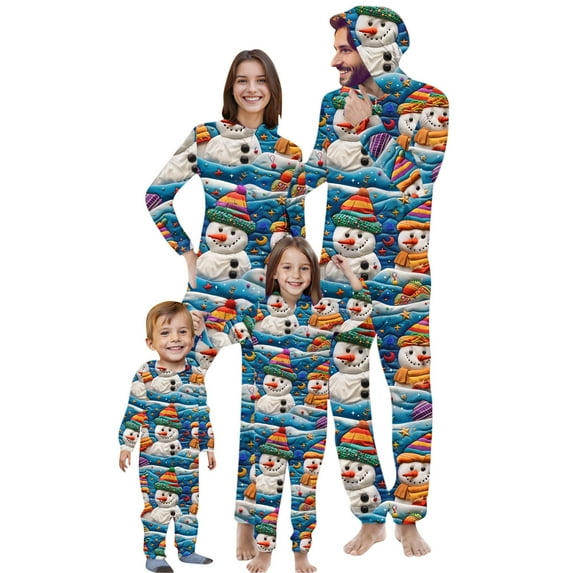Penkiiy Matching Christmas Onesie Pajamas for Family, Hooded One Piece Vacation PJs, Cute Printed Holiday Loungewear M Multicolor