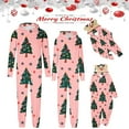 thumbnail image 1 of Penkiiy Matching Christmas Onesie Pajamas for Family, Hooded One Piece Vacation PJs, Cute Printed Holiday Loungewear S Pink, 1 of 6