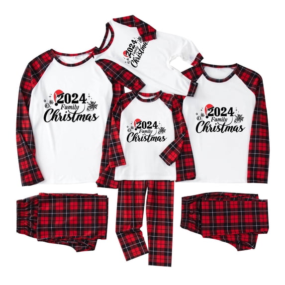 Penkiiy Matching Christmas Pajamas For Family Xmas Holiday Pjs Elf Plaid Sleepwear Outfit Sets For Women/Men/Couples/Adult 2 Years Red