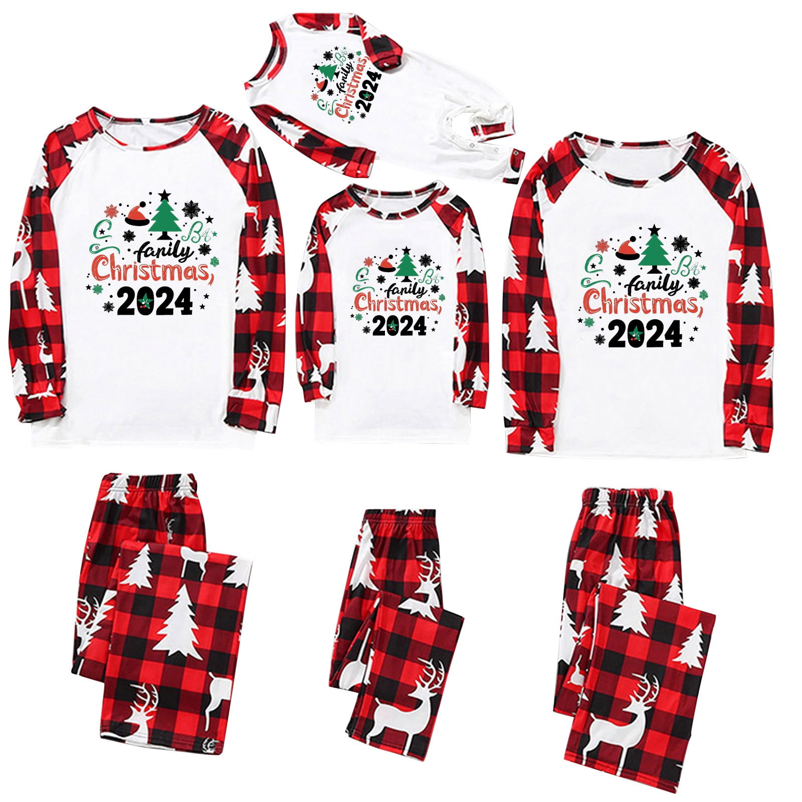 Penkiiy Matching Christmas Pajamas For Family Xmas Holiday Pjs Elf Plaid Sleepwear Outfit Sets For Women/Men/Couples/Adult L Red