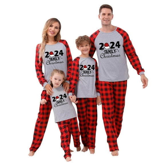 Penkiiy Matching Christmas Pajamas For Family Xmas Holiday Pjs Elf Plaid Sleepwear Outfit Sets For Women/Men/Couples/Adult M Red