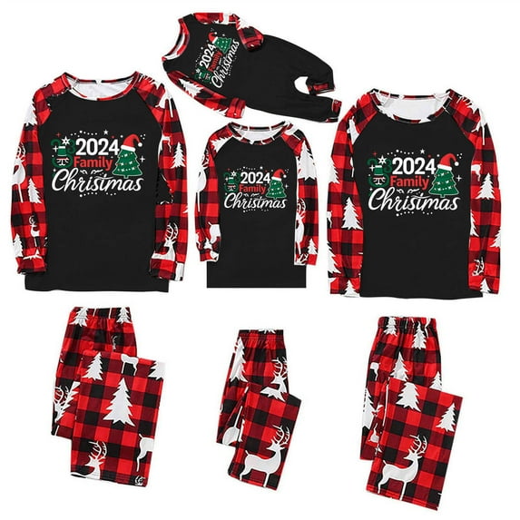Penkiiy Matching Christmas Pajamas For Family Xmas Holiday Pjs Elf Plaid Sleepwear Outfit Sets For Women/Men/Couples/Adult XL Black