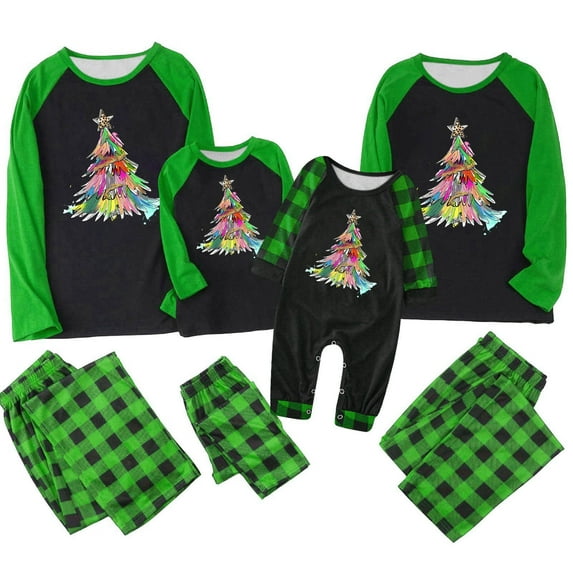 Penkiiy Matching Christmas Pajamas For Family Xmas Holiday Pjs Elf Plaid Sleepwear Outfit Sets For Women/Men/Couples/Adult XL Multicolor