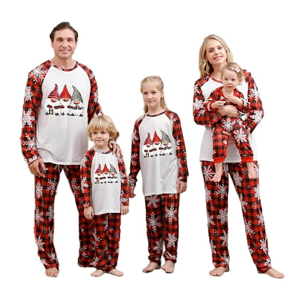 Penkiiy Matching Family Pajamas Family Christmas Pjs Matching Sets Baby Christmas Matching Jammies for Adults and Kids Holiday Xmas Sleepwear Set Red 6-7 Years