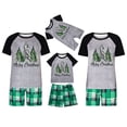 thumbnail image 1 of Penkiiy Matching Family Pajamas Christmas Pajamas for Family Xmas Matching Sets Short Sleeve Shirts and Plaid Shorts Santa Christmas Tree Sleepwear Two-piece Sets Gray 2XL, 1 of 6