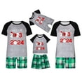 thumbnail image 1 of Penkiiy Matching Family Pajamas Christmas Pajamas for Family Xmas Matching Sets Short Sleeve Shirts and Plaid Shorts Santa Christmas Tree Sleepwear Two-piece Sets Gray 4-5 Years, 1 of 7