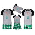 thumbnail image 1 of Penkiiy Matching Family Pajamas Christmas Pajamas for Family Xmas Matching Sets Short Sleeve Shirts and Plaid Shorts Santa Christmas Tree Sleepwear Two-piece Sets Sky Blue 6-7 Years, 1 of 7