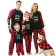 thumbnail image 1 of Penkiiy Matching Family Pajamas Sets Christmas PJ's with Letter and Plaid Printed Long Sleeve Tee and Bottom Loungewear Black 4-5 Years, 1 of 10