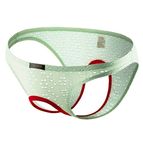 Penkiiy Men Casual Fashion Solid Sexy Cutout Open File Ice Silk Briefs Sexy Underwear for Men for Valentine L On Clearance