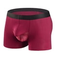 thumbnail image 1 of Penkiiy Men Casual Solid Mid Waist Breathable Sexy Hip Lift Body Sculpting Boxer Underwear Pants Men Underwear XL Wine On Sale, 1 of 2