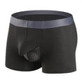 thumbnail image 1 of Penkiiy Men Casual Solid Mid Waist Breathable Sexy Hip Lift Body Sculpting Boxer Underwear Pants Men Underwear XXL Black On Sale, 1 of 3