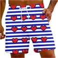 thumbnail image 1 of Penkiiy Men Drawstring Valentine's Day Love Print Beach Casual Trouser Shorts Pant 3XL Blue, 1 of 9