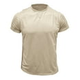 thumbnail image 1 of Penkiiy Men Short Sleeve Casual Fashion Round Neck Pullover Buttons T Shirt Blouse L Beige, 1 of 1