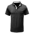thumbnail image 1 of Penkiiy Men Short Sleeve Casual Fashion Round Neck Pullover Buttons T Shirt Blouse XL Dark Gray, 1 of 1