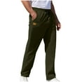 thumbnail image 1 of Penkiiy Men Solid Casual Pockets Elastic Waist Outdoor Straight Type Fitness Pants Cargo Pants Trousers S Army Green, 1 of 5