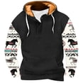 thumbnail image 1 of Penkiiy Men Women Fashion Long Sleeve Hoodie Aztec 3D Print Pullover Sweatshirts 2XL Black, 1 of 4