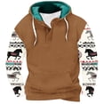 thumbnail image 1 of Penkiiy Men Women Fashion Long Sleeve Hoodie Aztec 3D Print Pullover Sweatshirts M Coffee, 1 of 4