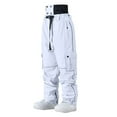 thumbnail image 1 of Penkiiy Men Women Snowboard Pants Snow Super Baggy Insulated Winterproof Waterproof Loose Ski Pants Outdoor L White, 1 of 6