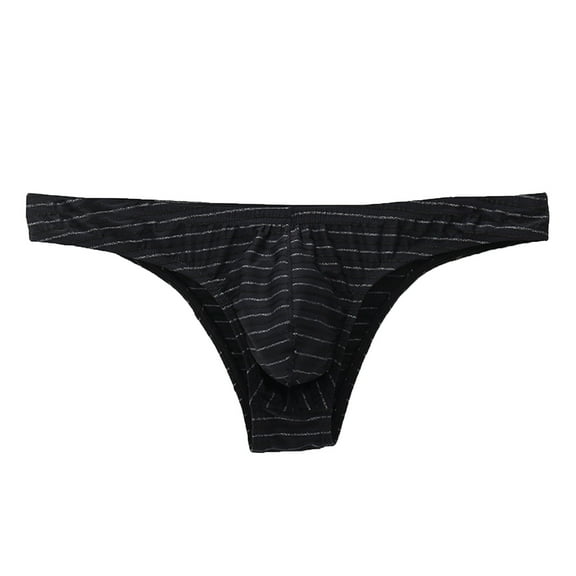 Penkiiy Men's Bikini Briefs Half Hip Low Waist Color Striped Panties Men Underwear M Black On Sale