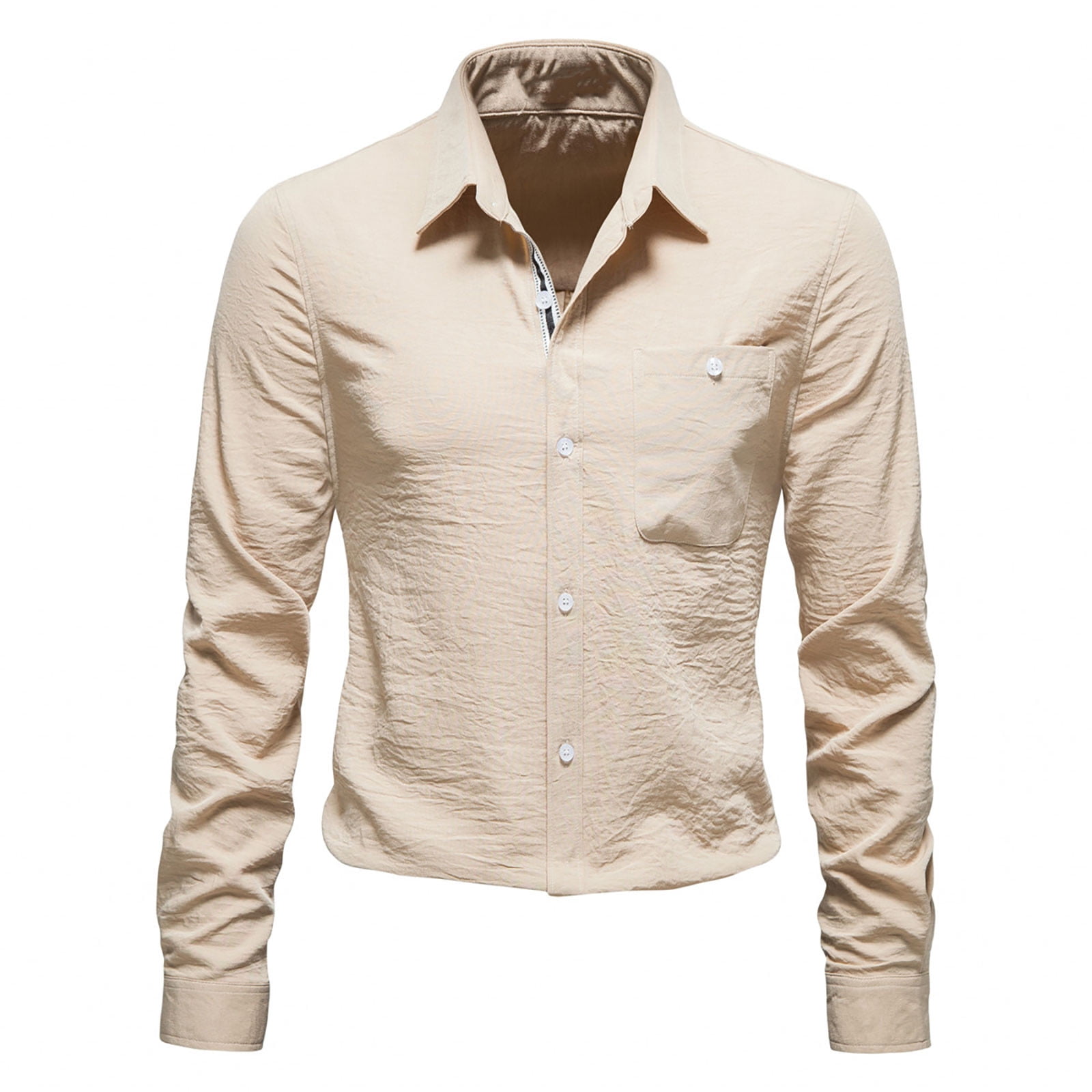 Penkiiy Men's Business Dress Shirts Wrinkle Free Long Sleeve Regular ...