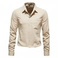 thumbnail image 1 of Penkiiy Men's Business Dress Shirts Wrinkle Free Long Sleeve Regular Fit Dress Shirt Textured Casual Button Down Shirts Khaki Clearance, 1 of 9