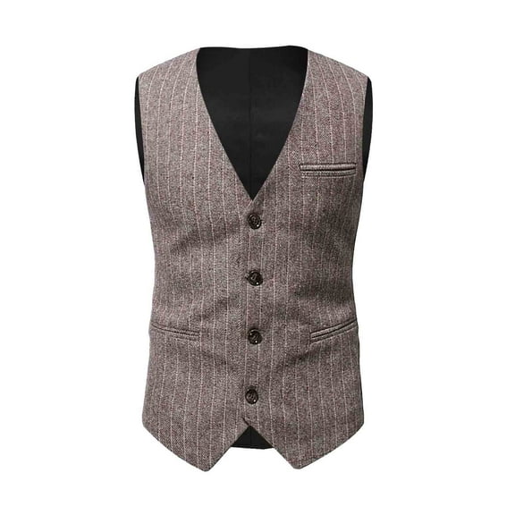 Penkiiy Men's Business Suit Vest Slim Fit Dress Waistcoat for Wedding Party Dinner Coffee Clearance