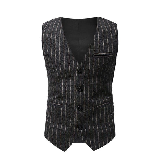 Penkiiy Men's Business Suit Vest Slim Fit Dress Waistcoat for Wedding Party Dinner Dark Gray Clearance