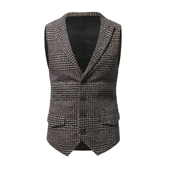 Penkiiy Men's Business Suit Vest Slim Fit Dress Waistcoat for Wedding Party Dinner Dark Gray Clearance