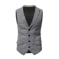 thumbnail image 1 of Penkiiy Men's Business Suit Vest Slim Fit Dress Waistcoat for Wedding Party Dinner White Clearance, 1 of 8