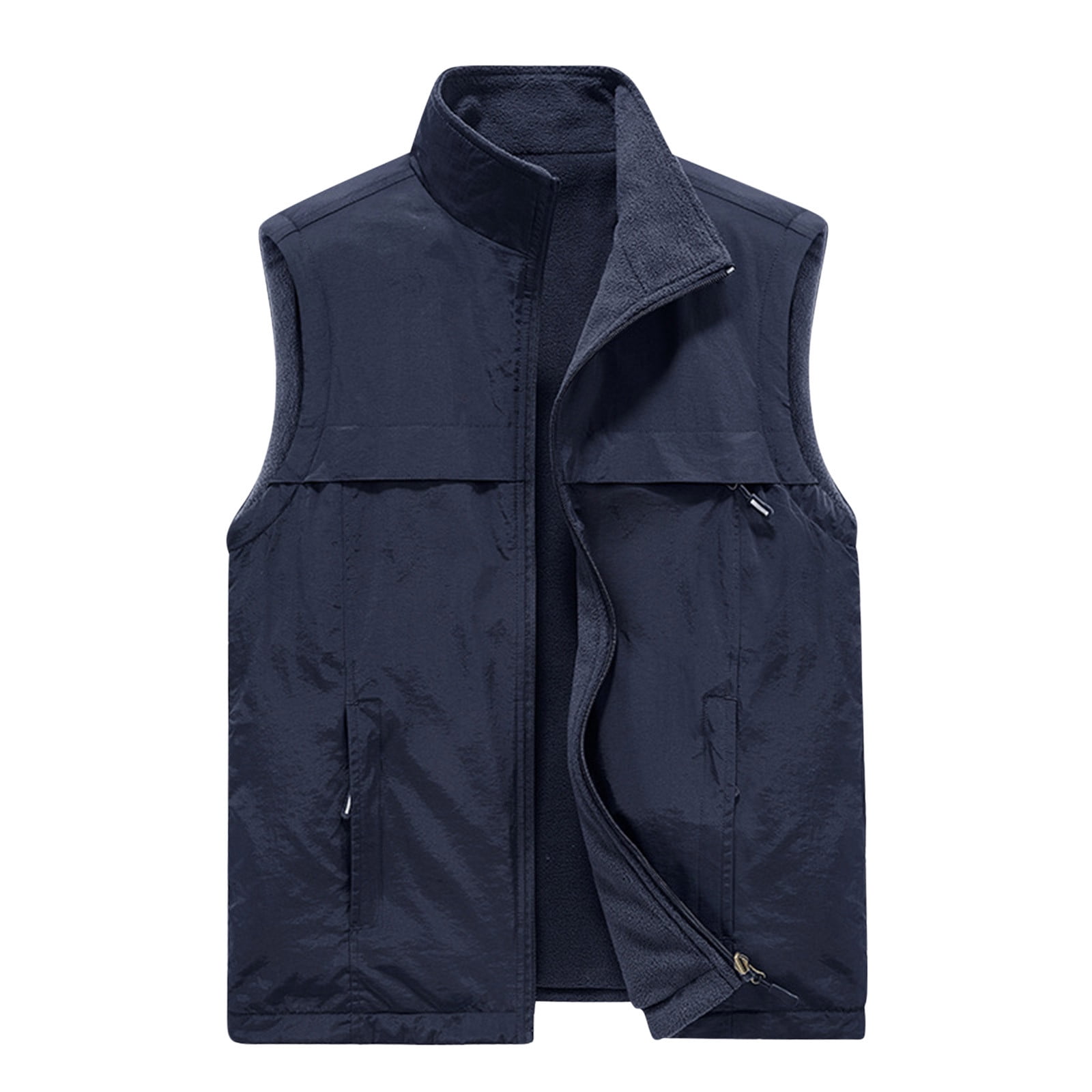 TRAILSIDE SUPPLY CO. Men's Full-Zip Polar Fleece Vest Lightweight  Sleeveless Jacket Black Size Small at  Men's Clothing store