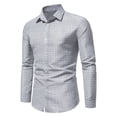 thumbnail image 1 of Penkiiy Men's Casual Long Sleeve Dress Shirt Print Cotton Business Button Down Shirts Regular Fit White Clearance, 1 of 4