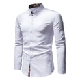 thumbnail image 1 of Penkiiy Men's Casual Long Sleeve Dress Shirt Print Cotton Business Button Down Shirts Regular Fit White Clearance, 1 of 9